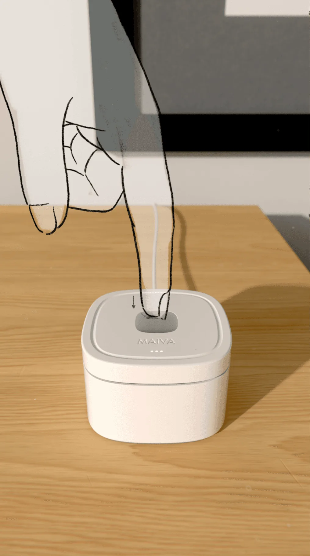 Press to open the dock.