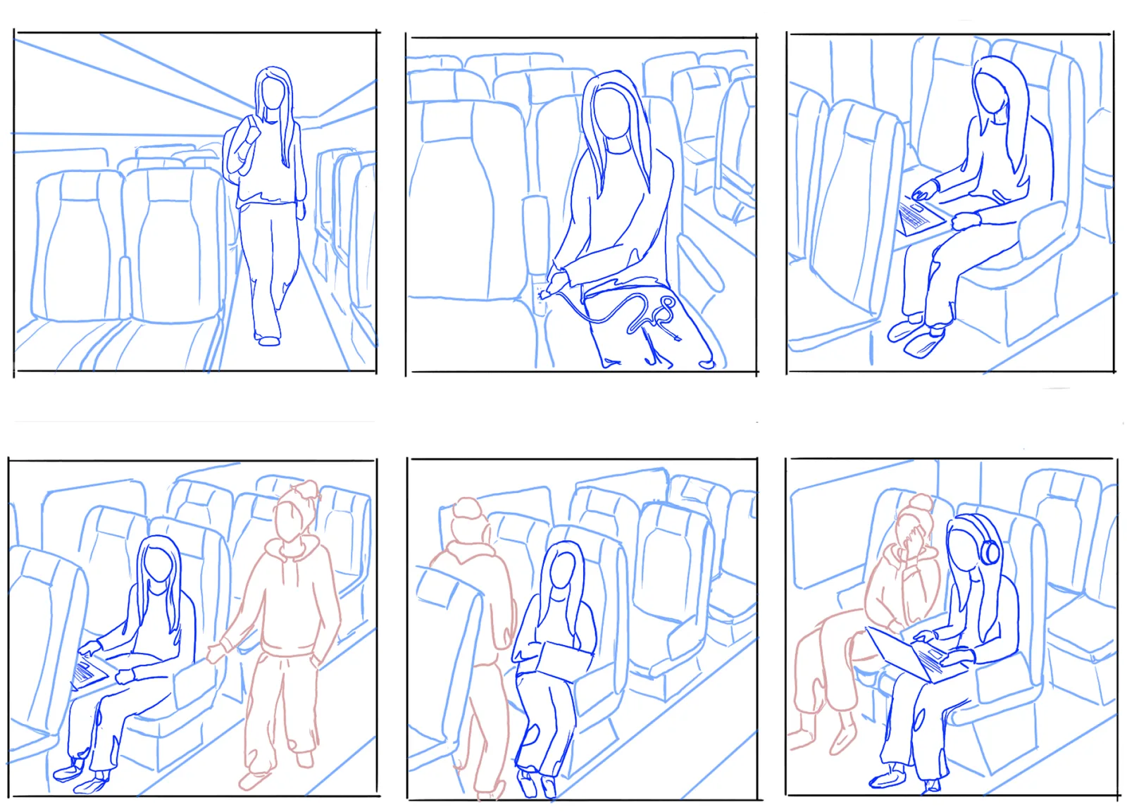 Abby's trip in today's business class.