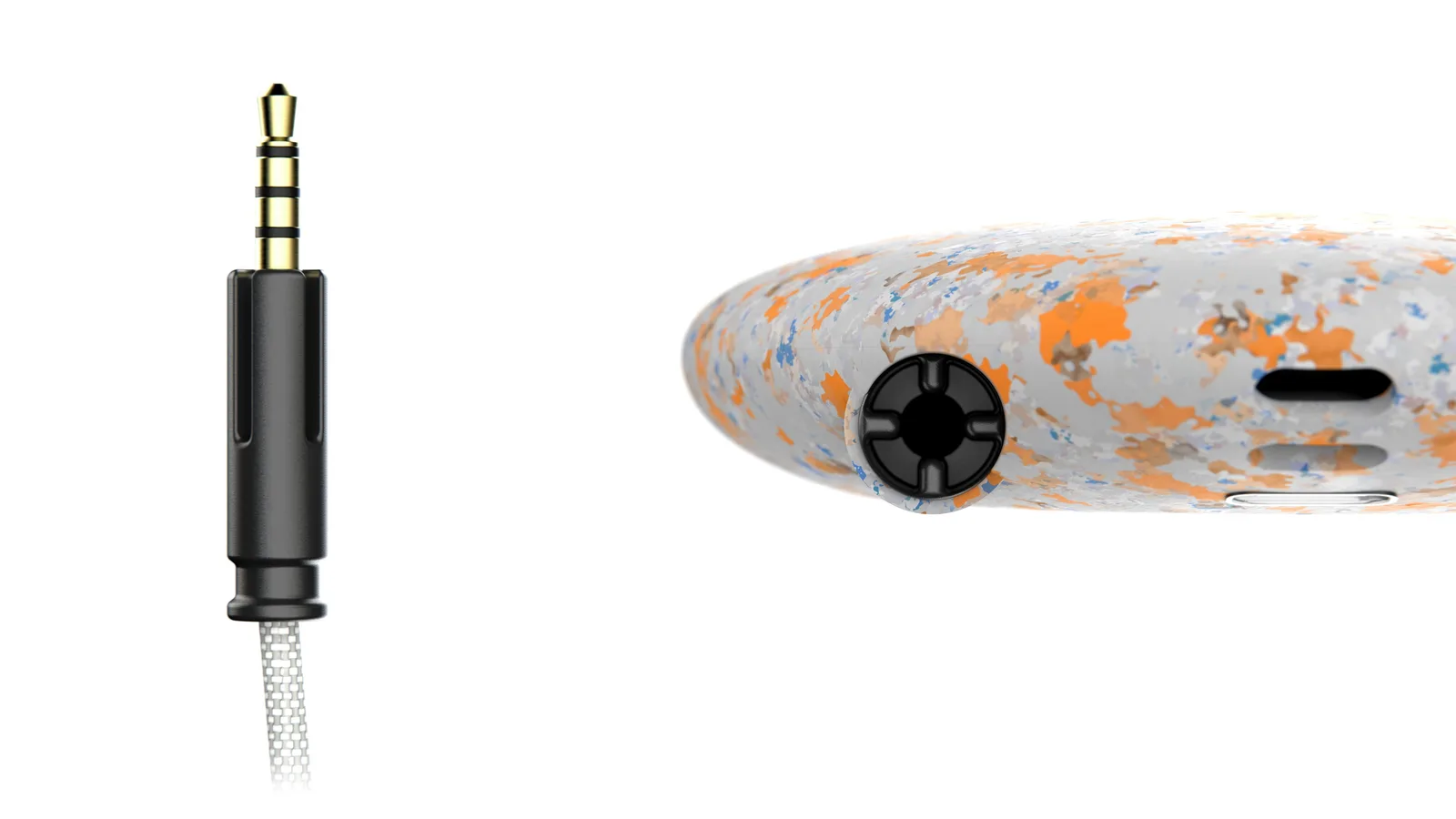 A keyed jack keeps out standard headphone plugs.